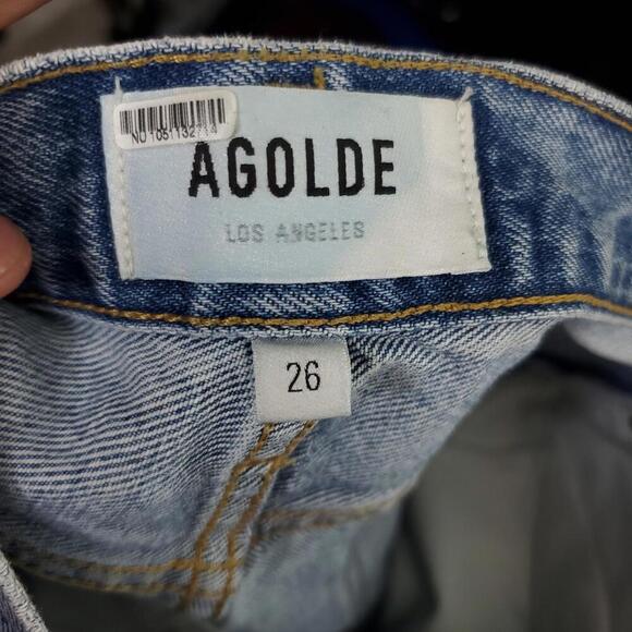 Agolde Jeans Womens 26 Fen High Rise Relaxed Tapered Wander Ripped Button Fly - Picture 5 of 9